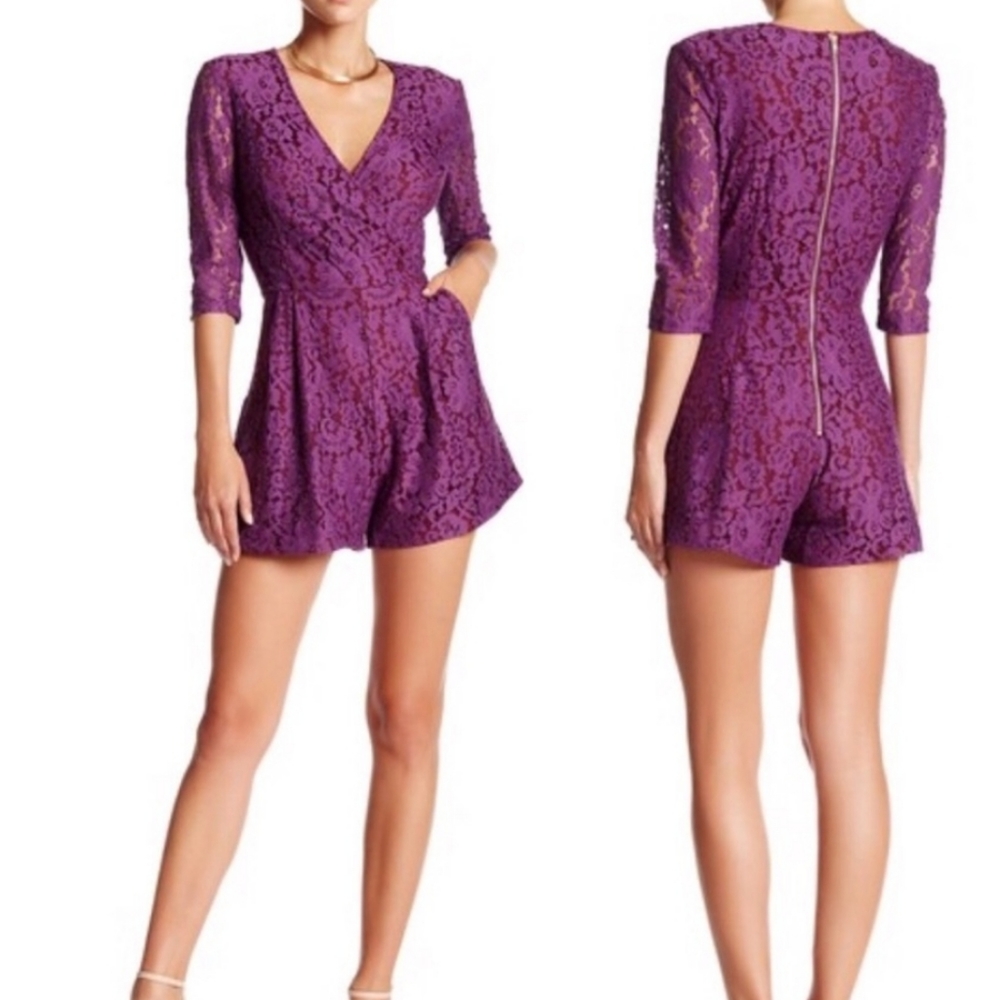 Admor Plum Lace Romper NWT